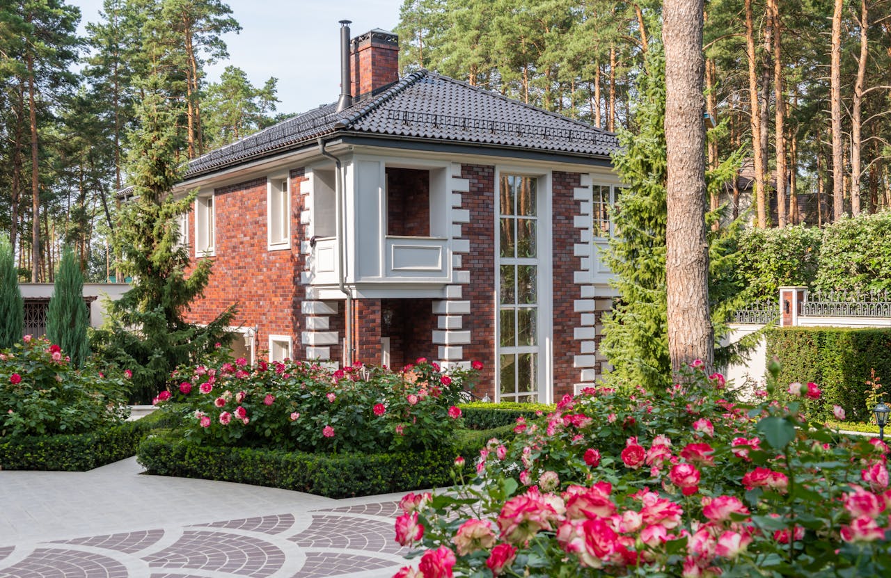 An English cottage with landscaping