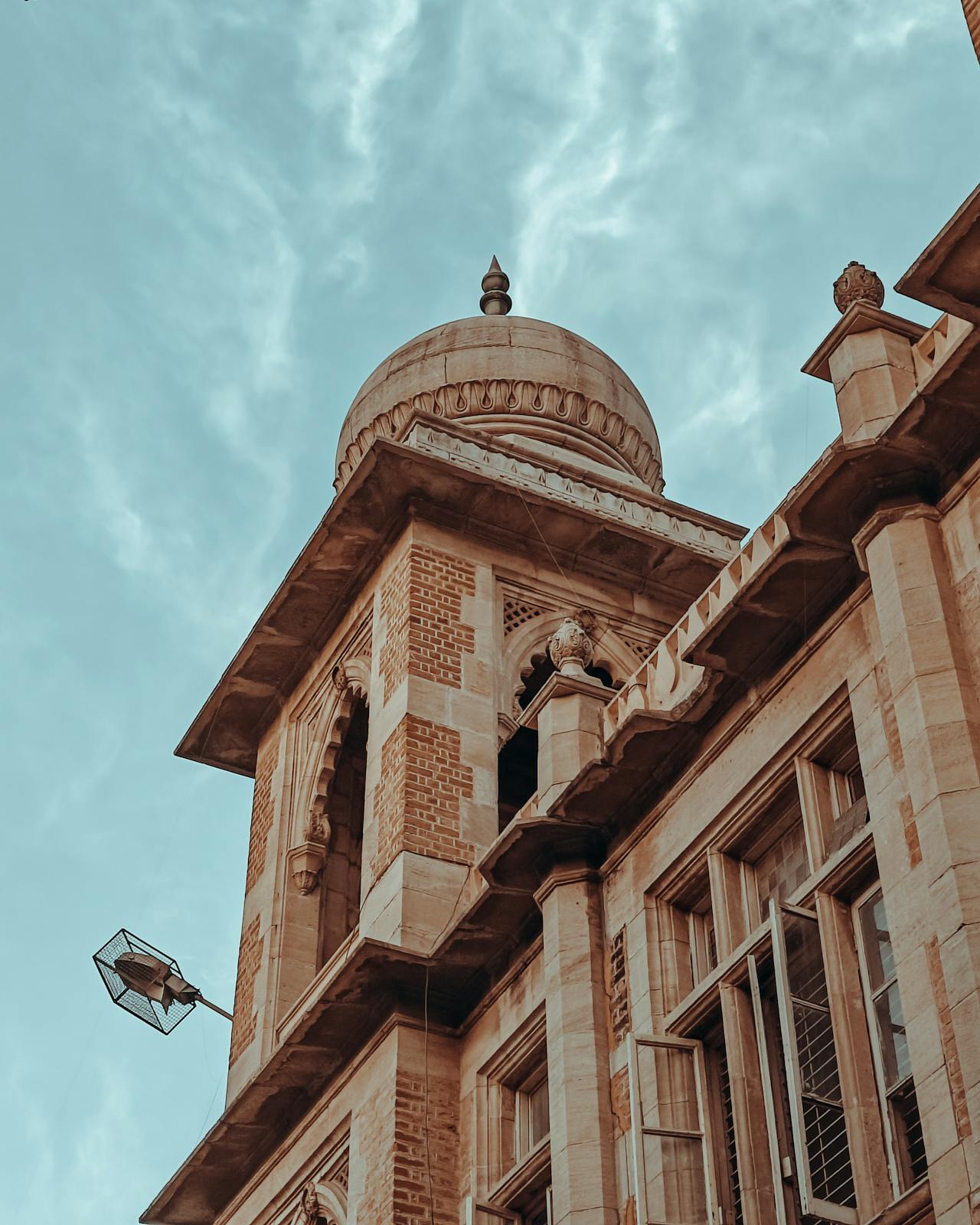 Top of a large campus building