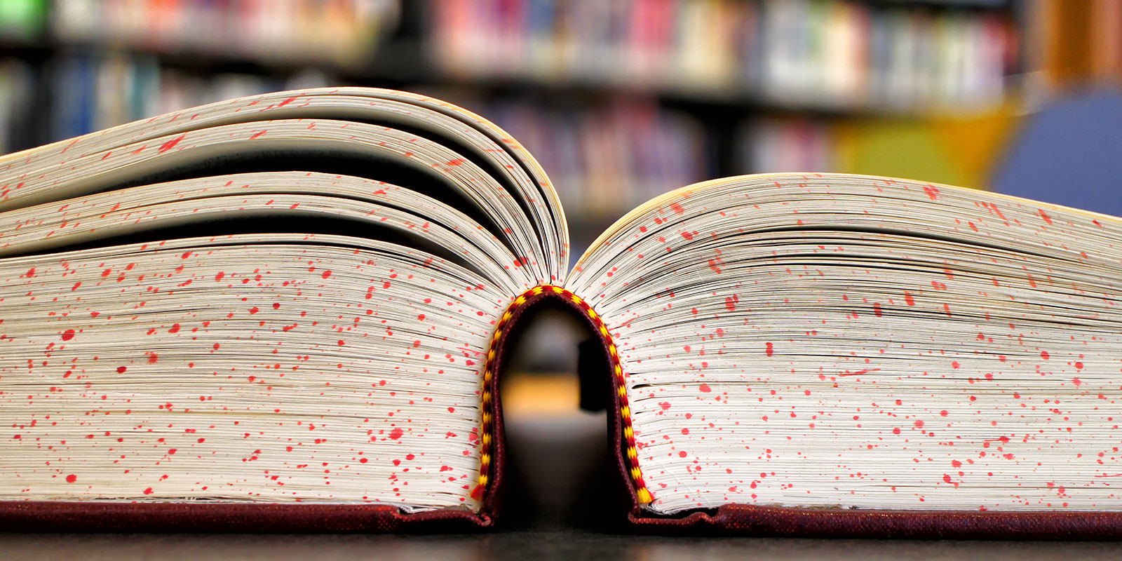 A book open on a table